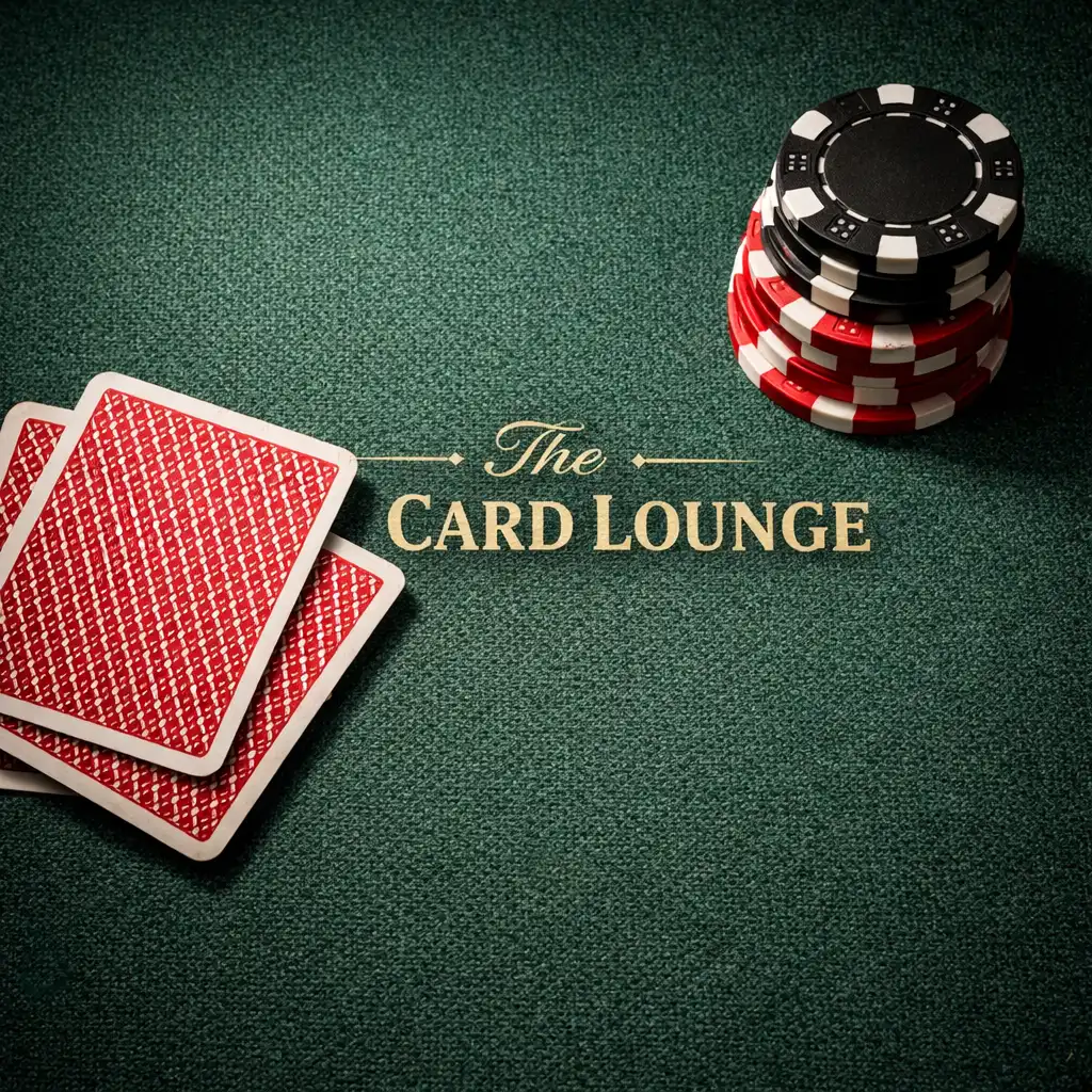 Close-up of a poker table surface showing felt texture, playing cards, and a stack of chips